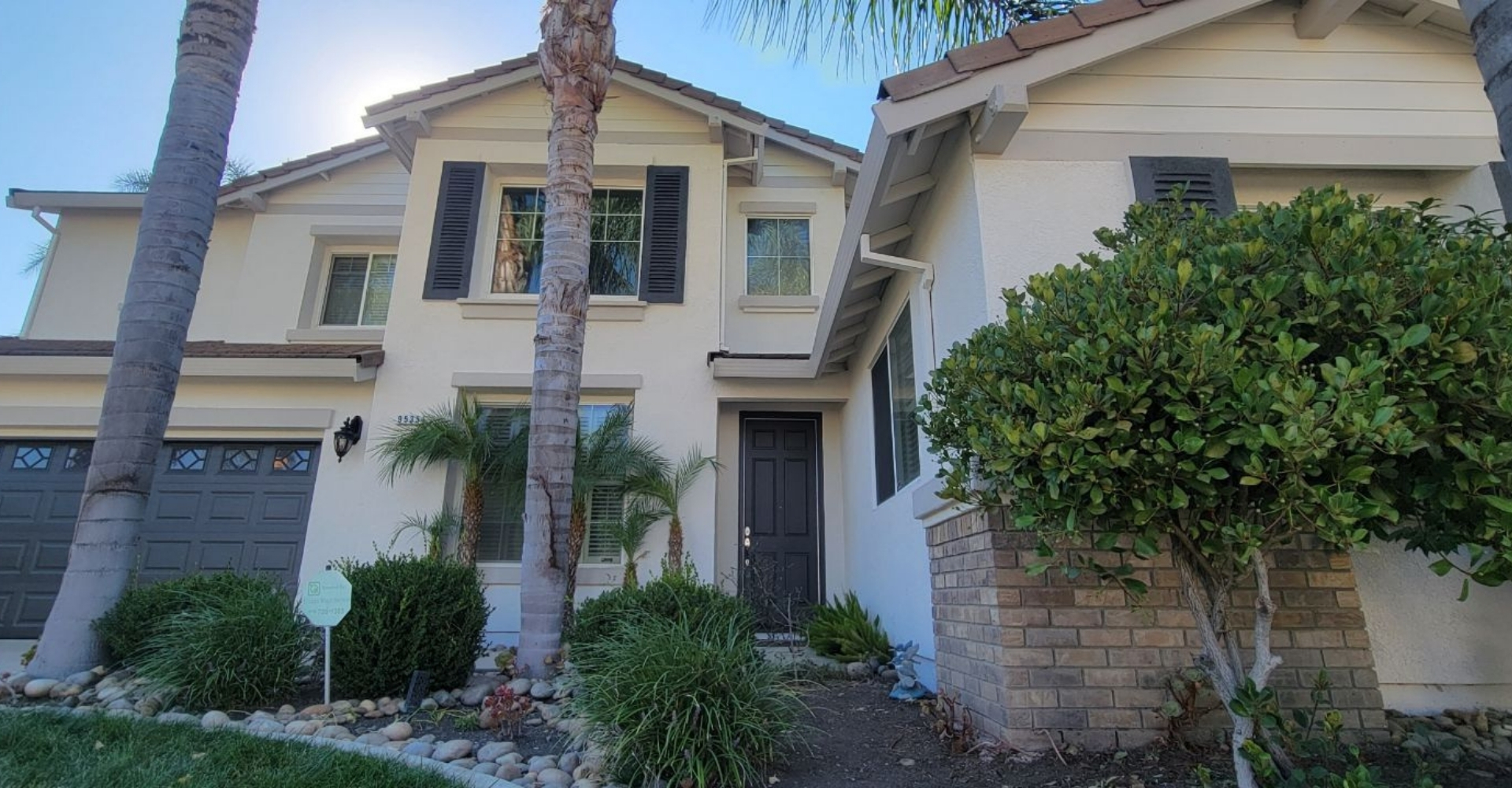 Home with palm tres in its yard