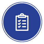 lines icon 3 checklist on a clipboard icon