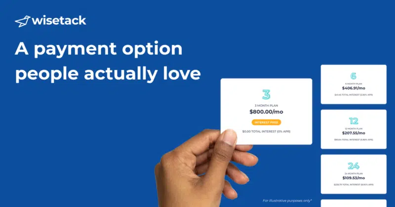 Financing available through Wisetack.